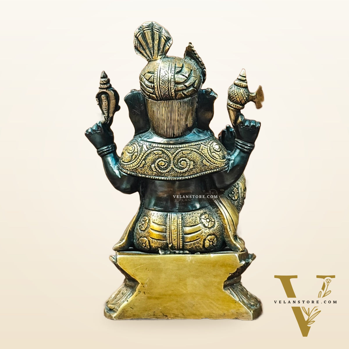 Brass Handcrafted Ganapathi Statue with Turban - Unique Design