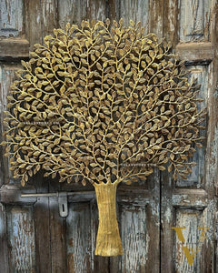 Brass Handcrafted Kalpavriksha Tree Wall Hanging - Superfine Brass 33"