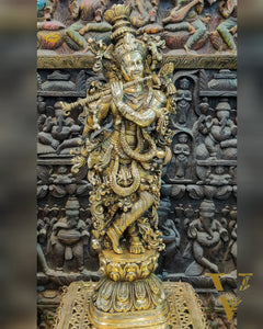 Brass Handcrafted Krishna Idol 30 "