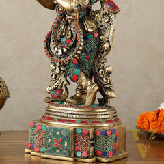 Brass Handcrafted Krishna Idol | Height 19 inch