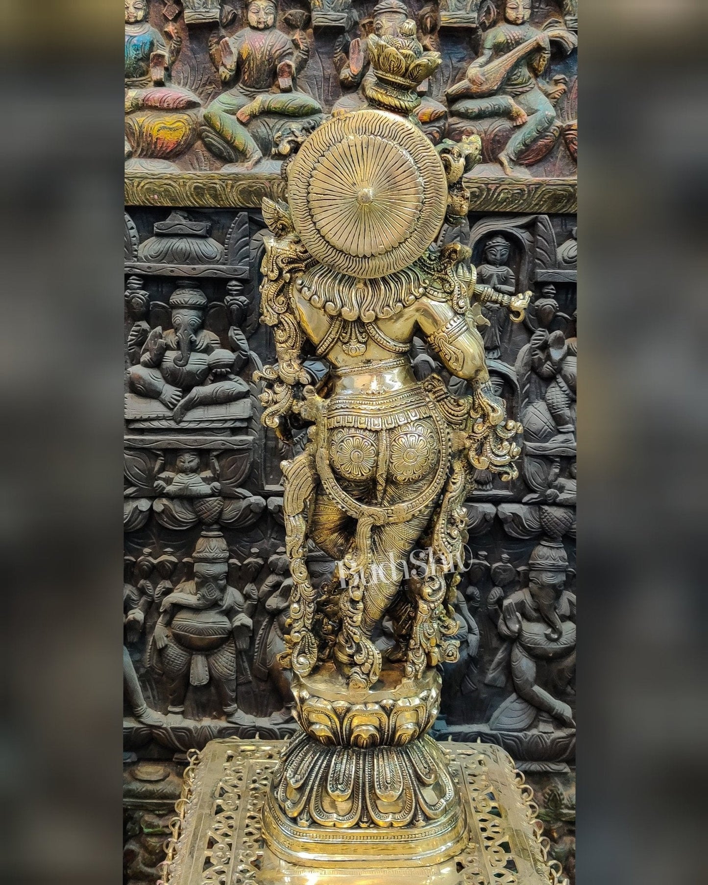 Brass Handcrafted Krishna Idol 30 "
