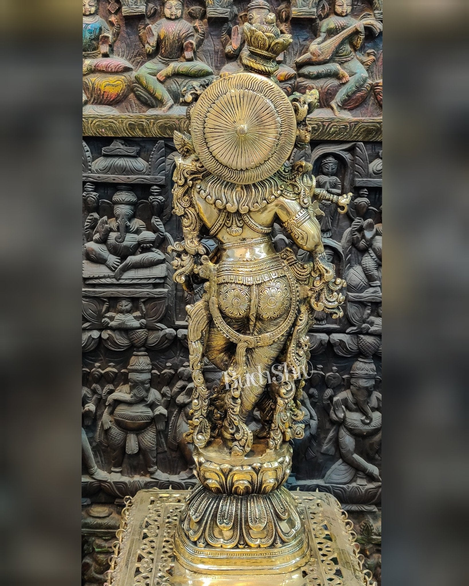 Brass Handcrafted Krishna Idol 30 "