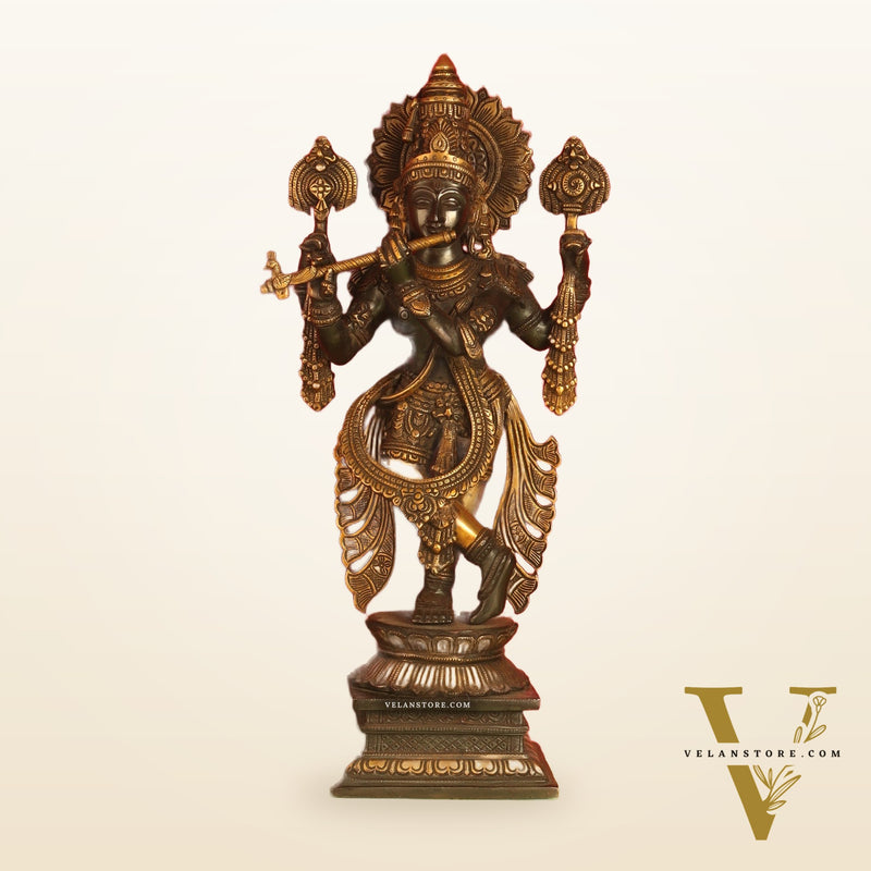 Brass Handcrafted Krishna Statue | 20 inch