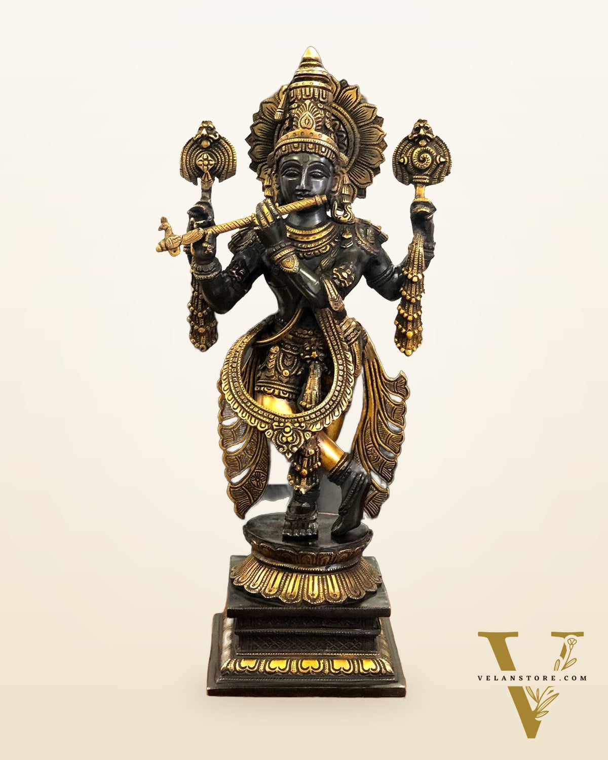 Brass Handcrafted Krishna Statue | 20 inch
