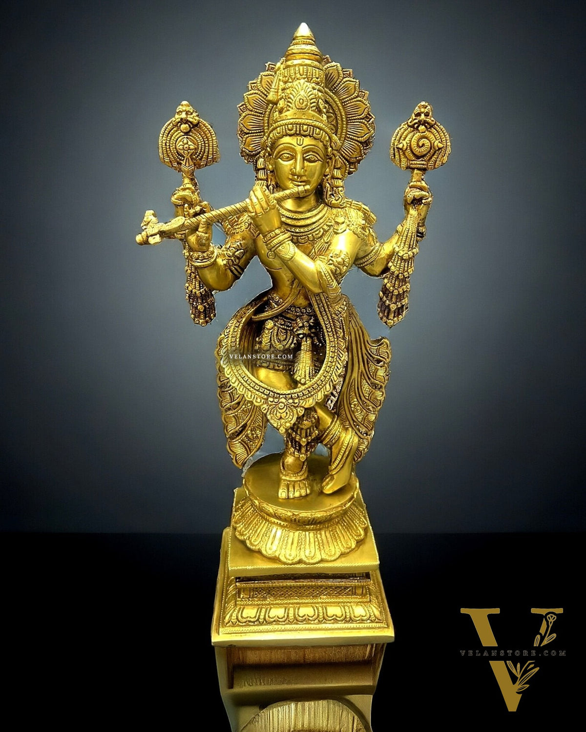 Brass Handcrafted Krishna Statue | 20 inch