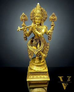 Brass Handcrafted Krishna Statue | 20 inch