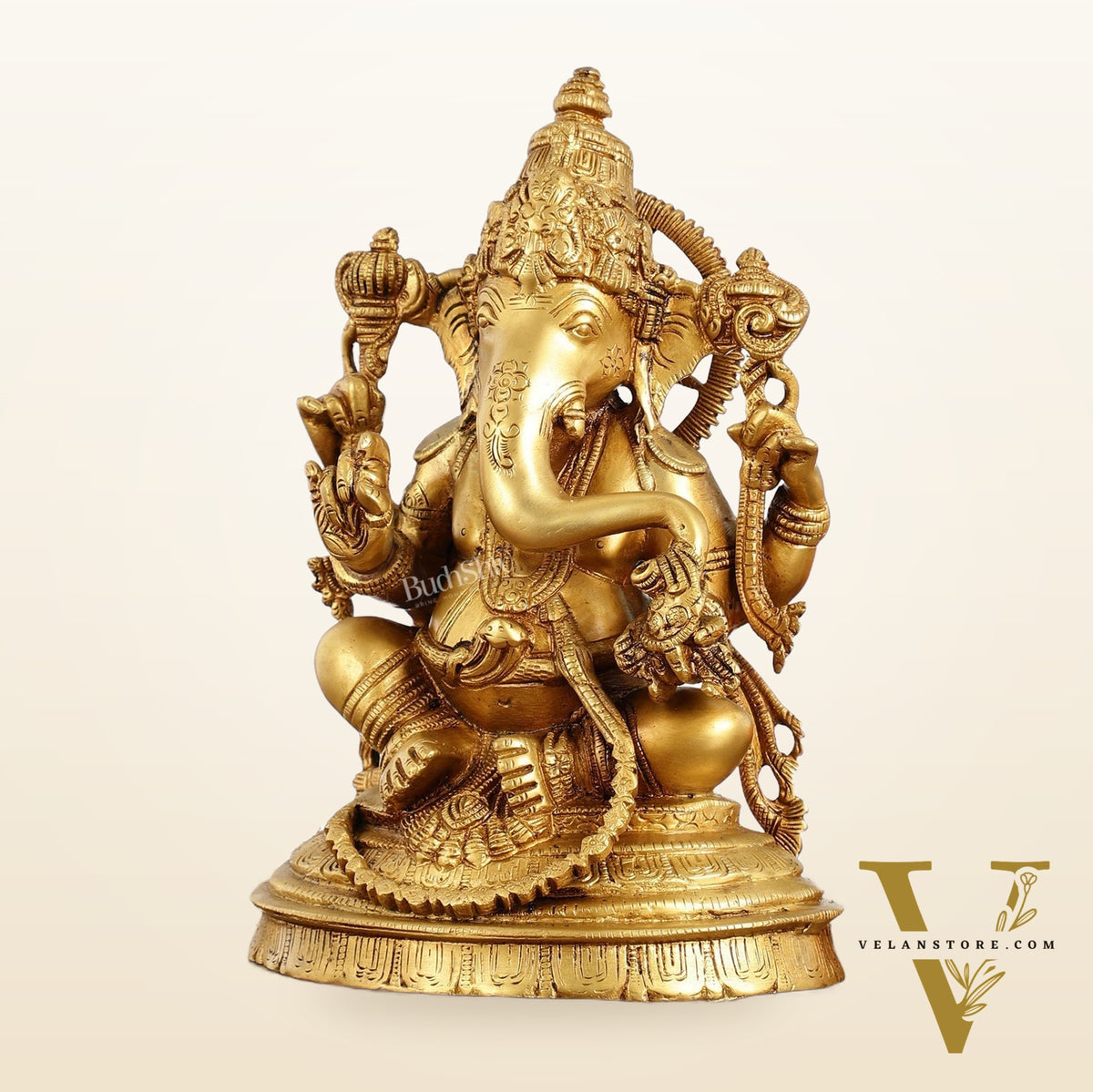 Brass Handcrafted Lord Ganesha Idol 10 inch