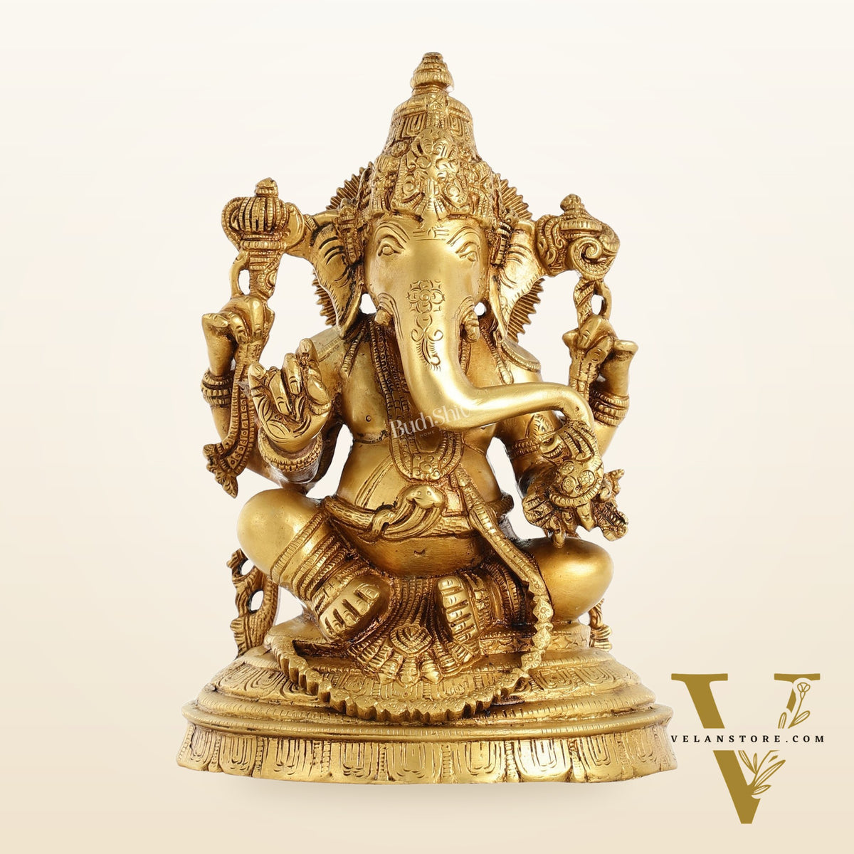 Brass Handcrafted Lord Ganesha Idol 10 inch