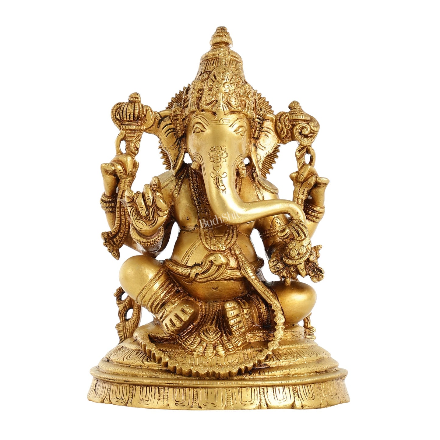 Brass Handcrafted Lord Ganesha Idol 10 inch