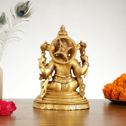 Brass Handcrafted Lord Ganesha Idol 10 inch