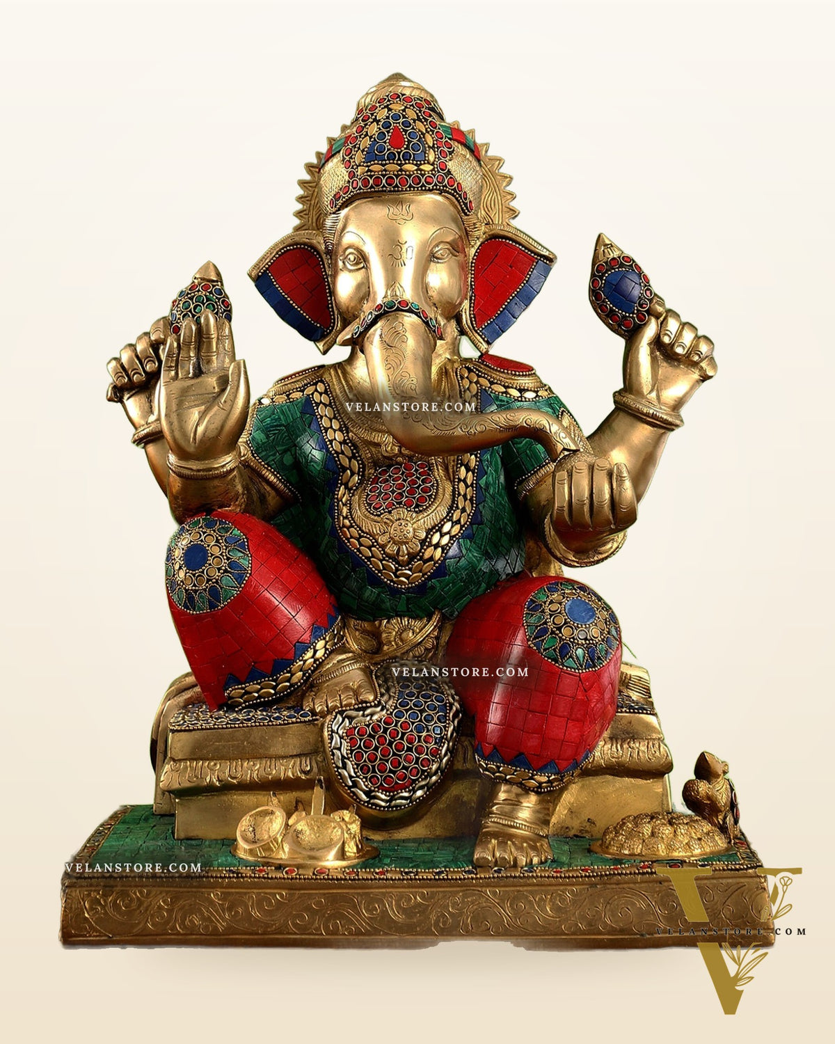 Brass Handcrafted Lord Ganesha Statue - 16 inch