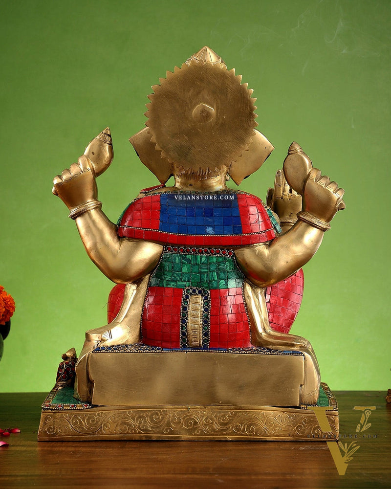 Brass Handcrafted Lord Ganesha Statue - 16 inch