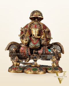 Brass Handcrafted Lord Ganesha Statue 9 inch