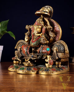 Brass Handcrafted Lord Ganesha Statue 9 inch