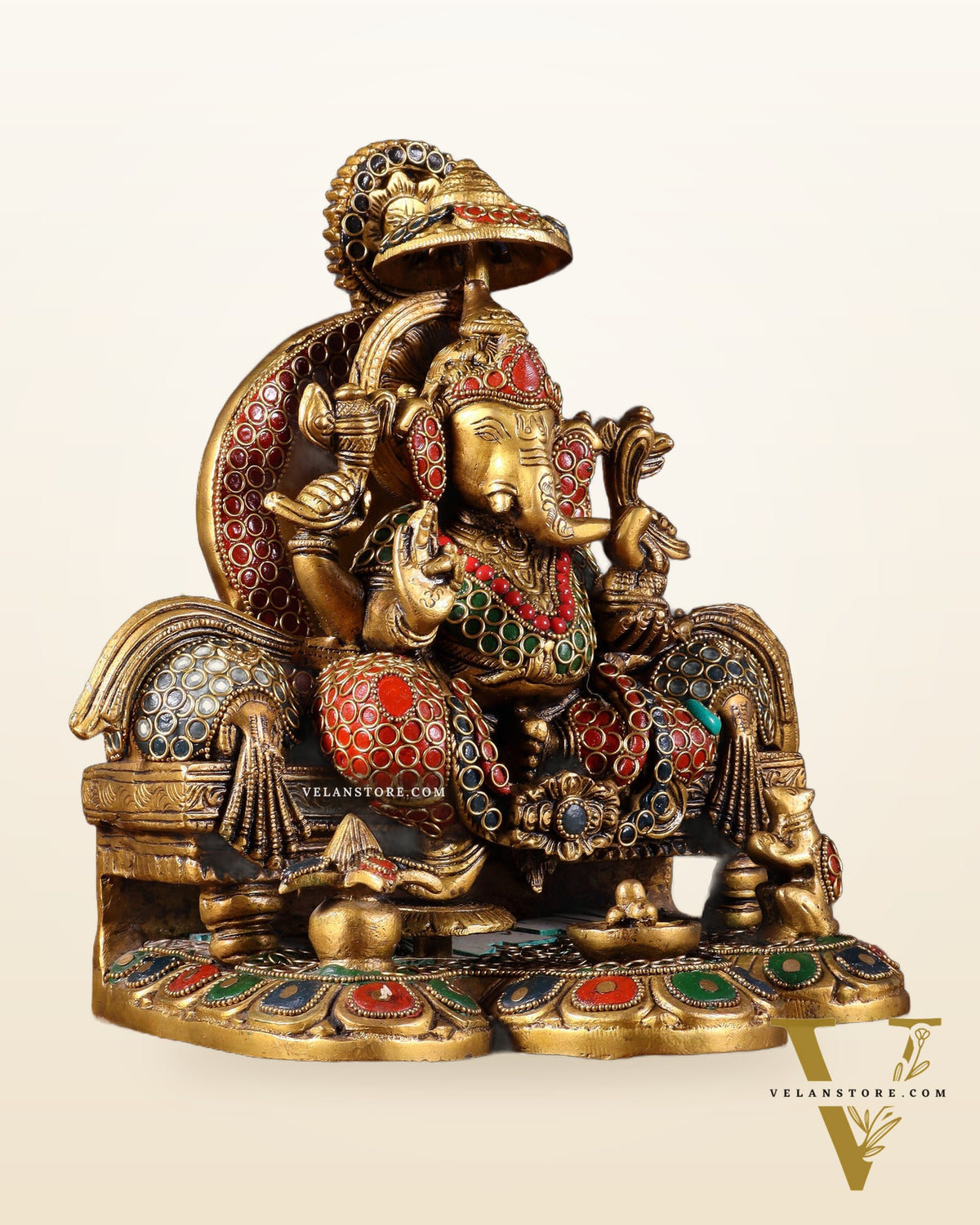 Brass Handcrafted Lord Ganesha Statue 9 inch