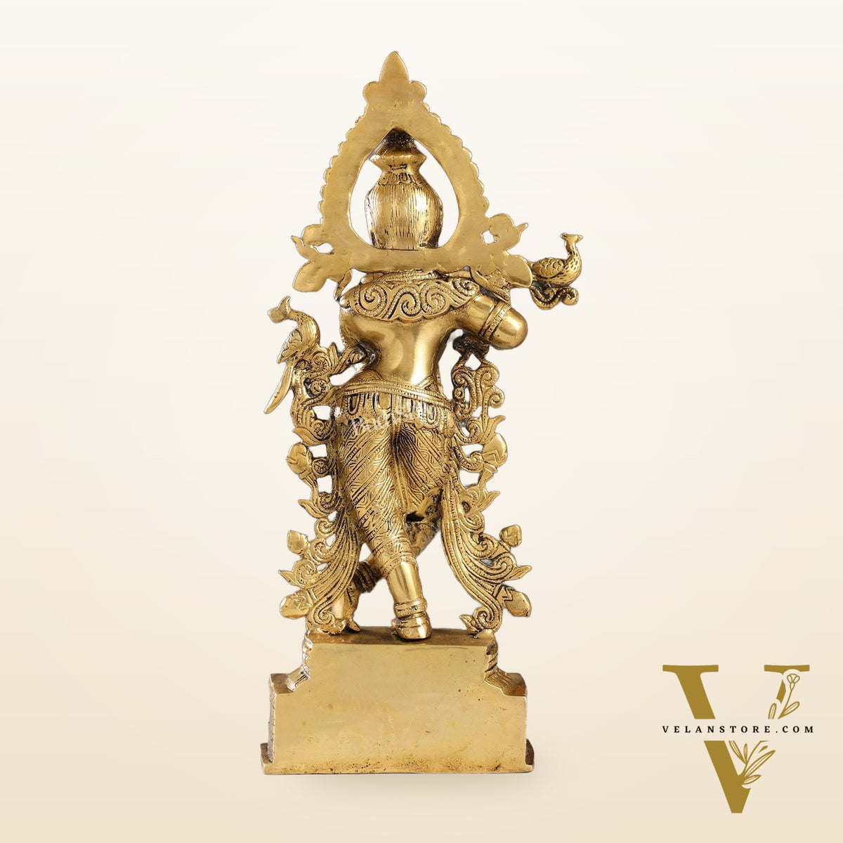 Brass Handcrafted Lord Krishna Idol - Unique Divine Sculpture | 15 inches