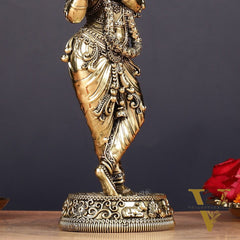 Brass handcrafted Lord Krishna Intricate Idol 10 inch