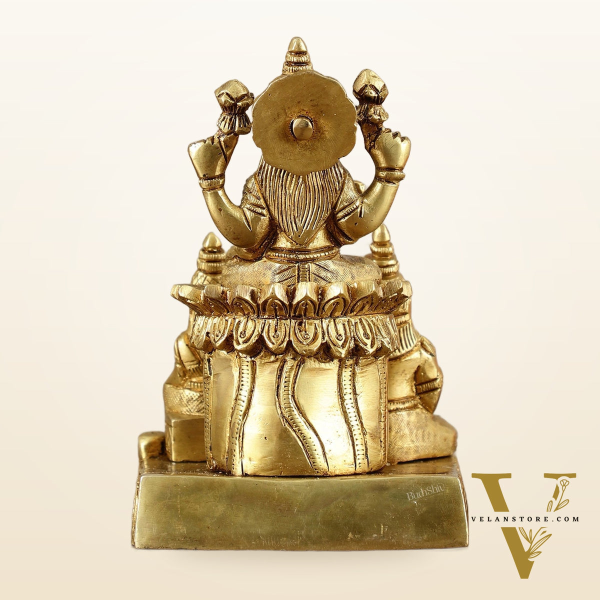 Brass Handcrafted Lord Kuber with Goddess Lakshmi and Chitralekha | Wealth and Prosperity Idol | 6" Height