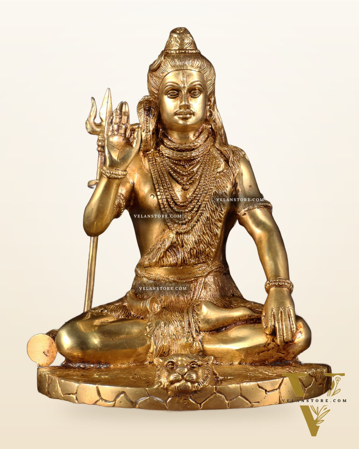 Brass Handcrafted Lord Shiva Statue | 10" abhaya mudra