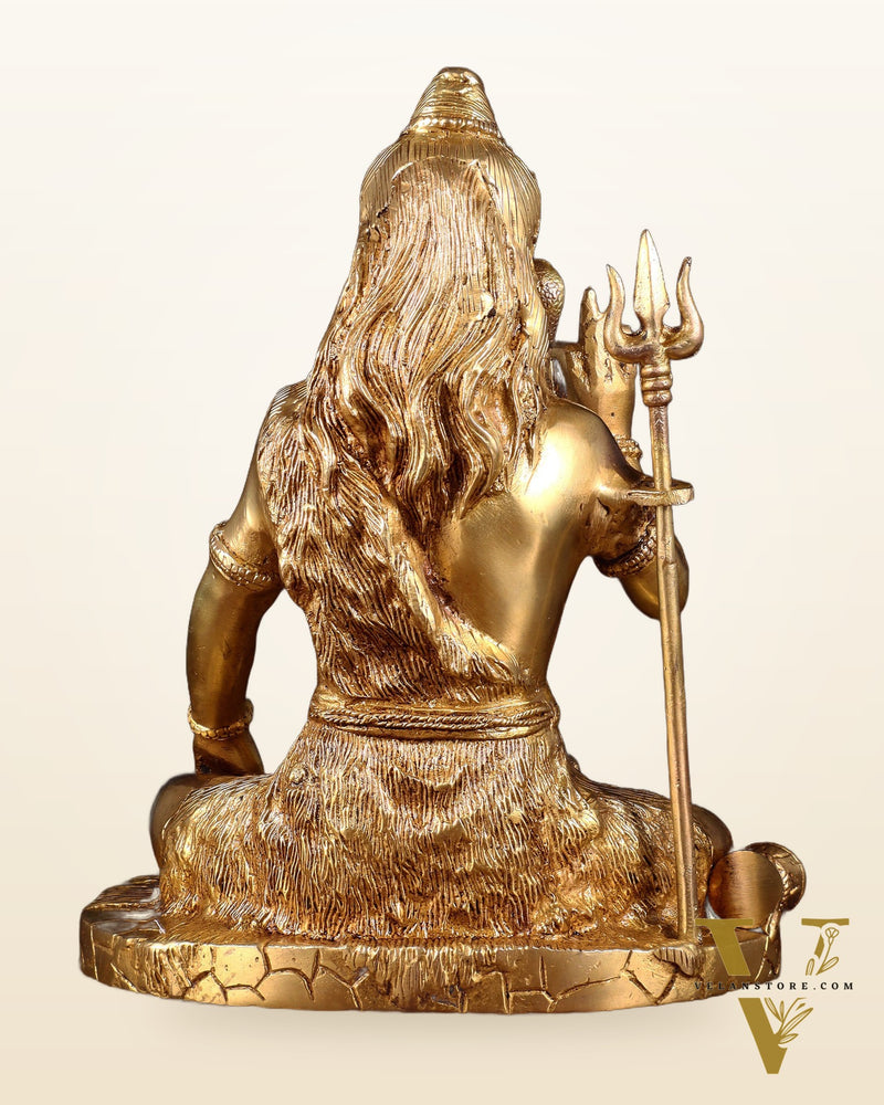 Brass Handcrafted Lord Shiva Statue | 10" abhaya mudra