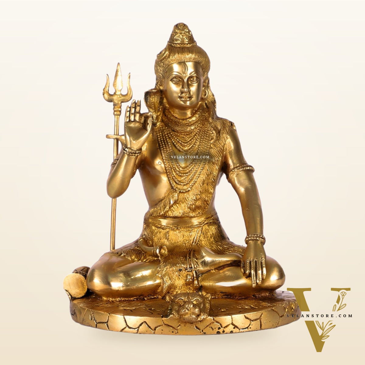 Brass Handcrafted Lord Shiva Statue | Finely Crafted with Sharp Detailing | 9.5" Height"