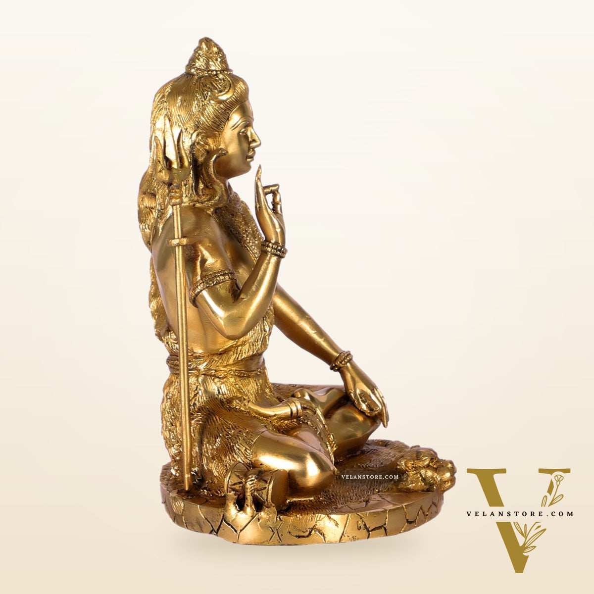 Brass Handcrafted Lord Shiva Statue | Finely Crafted with Sharp Detailing | 9.5" Height"
