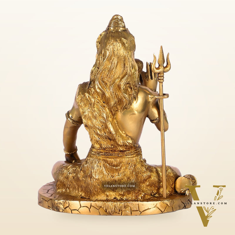 Brass Handcrafted Lord Shiva Statue | Finely Crafted with Sharp Detailing | 9.5" Height"