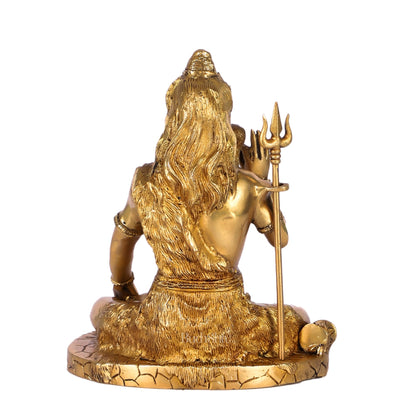 Brass Handcrafted Lord Shiva Statue | Finely Crafted with Sharp Detailing | 9.5" Height"