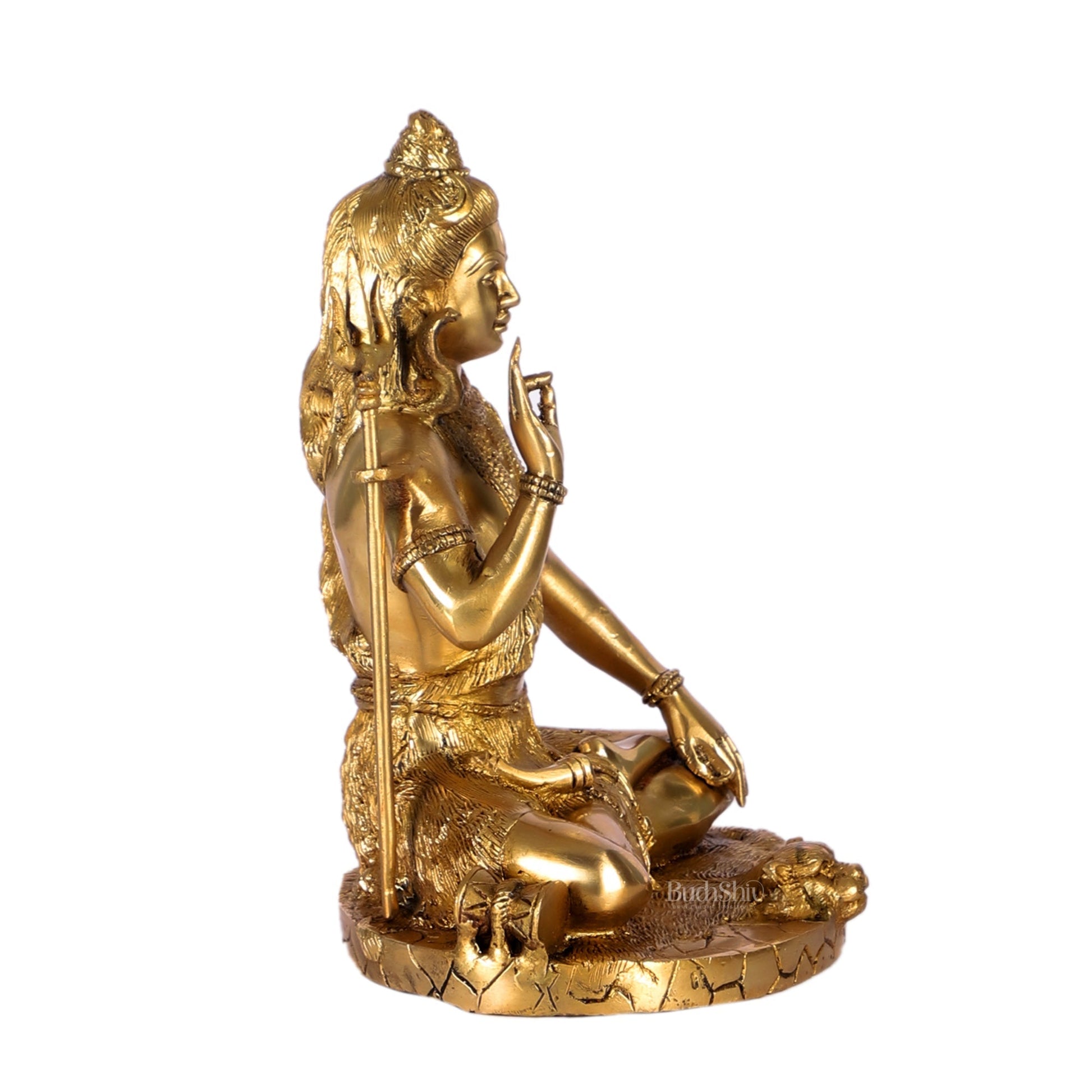 Brass Handcrafted Lord Shiva Statue | Finely Crafted with Sharp Detailing | 9.5" Height"