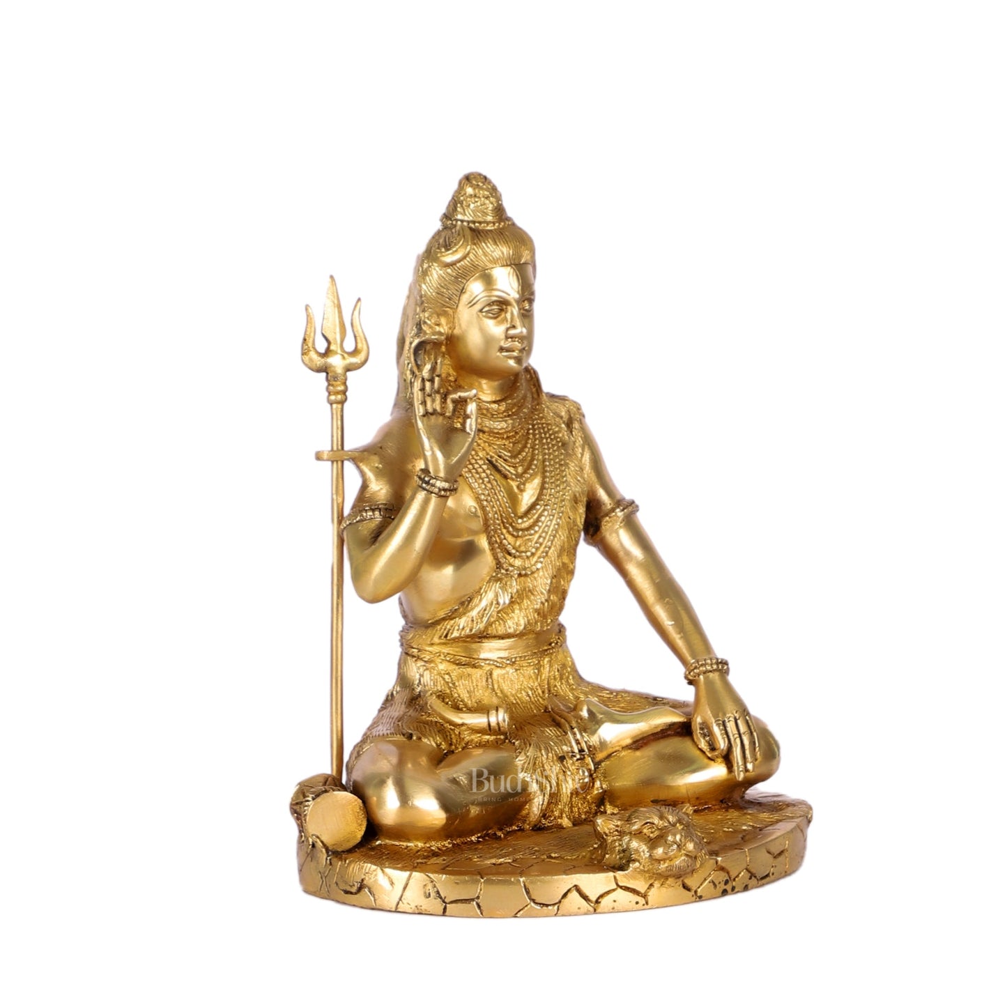 Brass Handcrafted Lord Shiva Statue | Finely Crafted with Sharp Detailing | 9.5" Height"