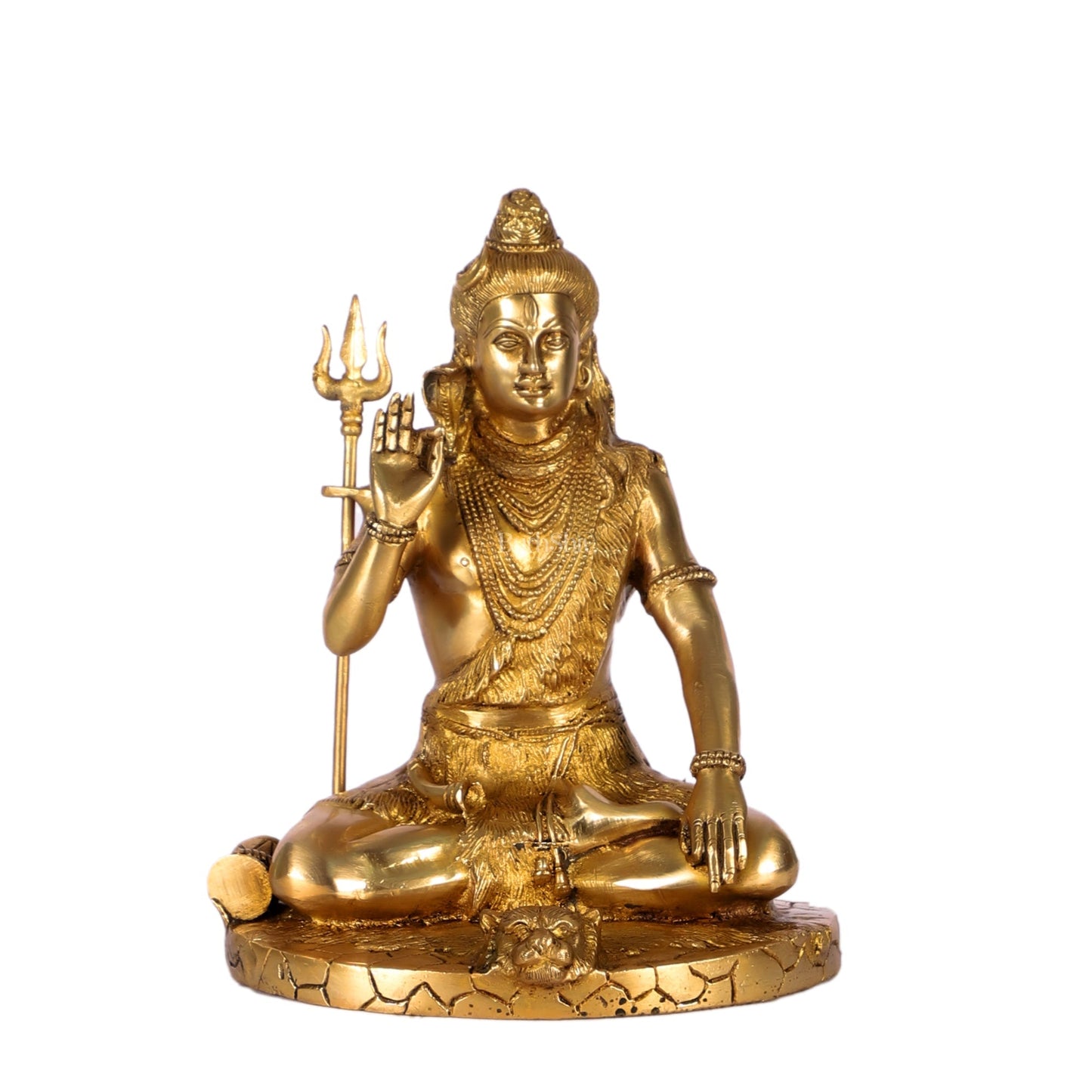Brass Handcrafted Lord Shiva Statue | Finely Crafted with Sharp Detailing | 9.5" Height"