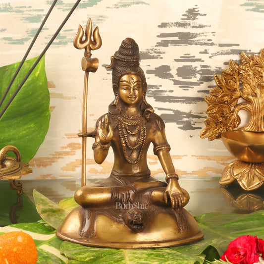 Brass Handcrafted Lord Shiva Statue | Jatadhaari Shiva | 7.5" Height
