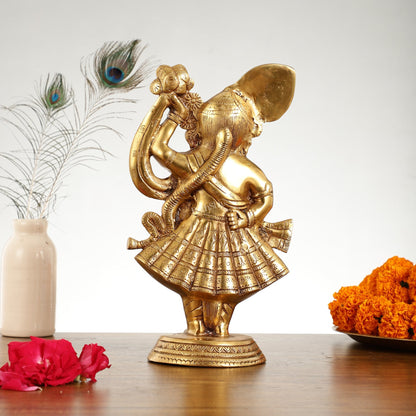 Brass Handcrafted Lord Shrinath Ji Statue | From Nathdwara | Height 13 Inch