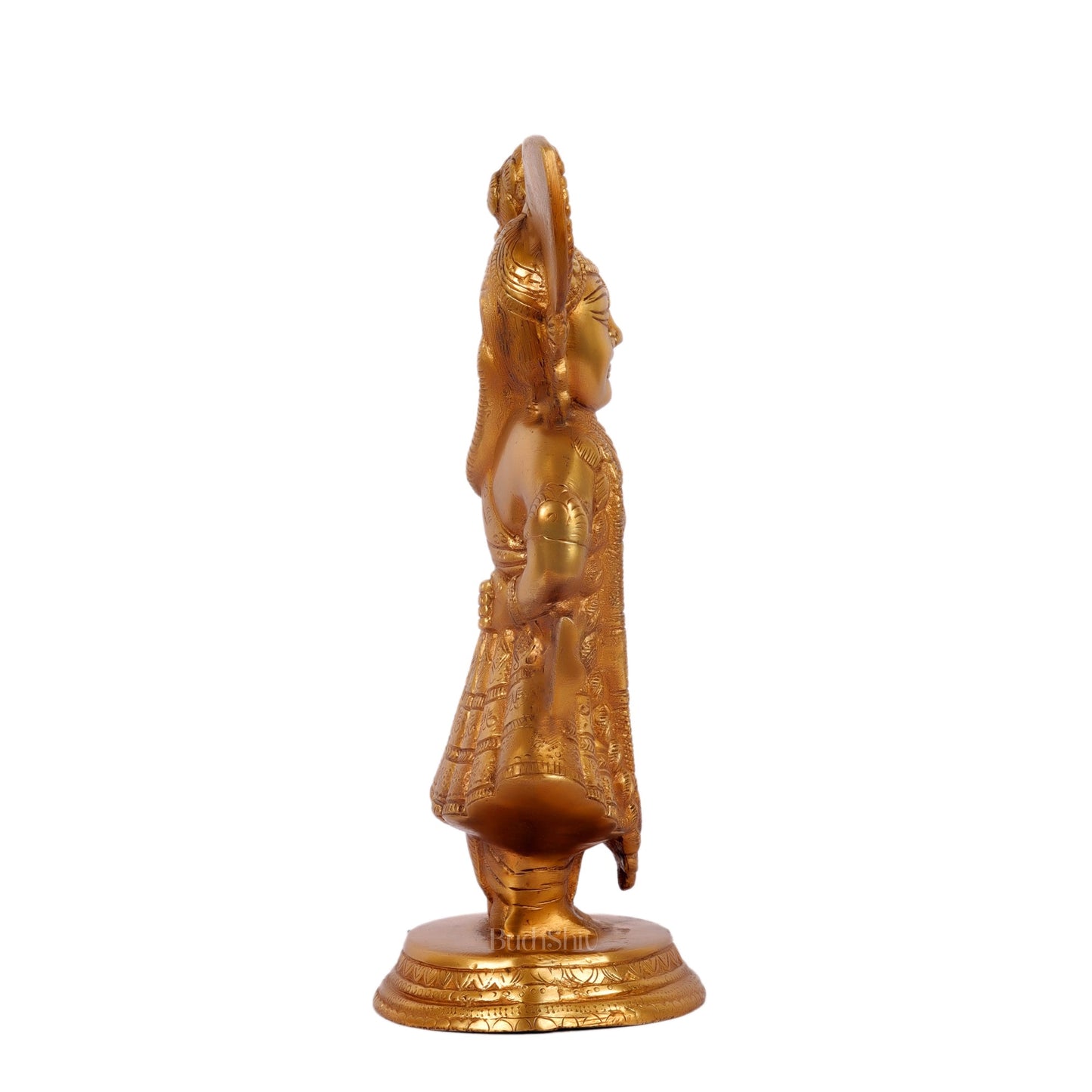 Brass Handcrafted Lord Shrinath Ji Statue | From Nathdwara | Height 13 Inches | Golden Finish
