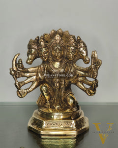 Brass Handcrafted Panchmukhi Hanuman Statue | 7" Height
