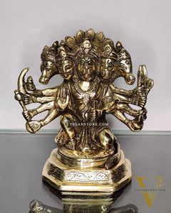 Brass Handcrafted Panchmukhi Hanuman Statue | 7" Height