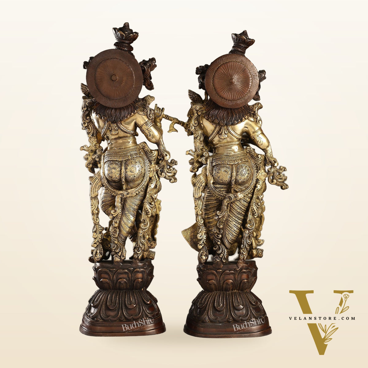 Brass Handcrafted Radha Krishna idol pair 30 inch