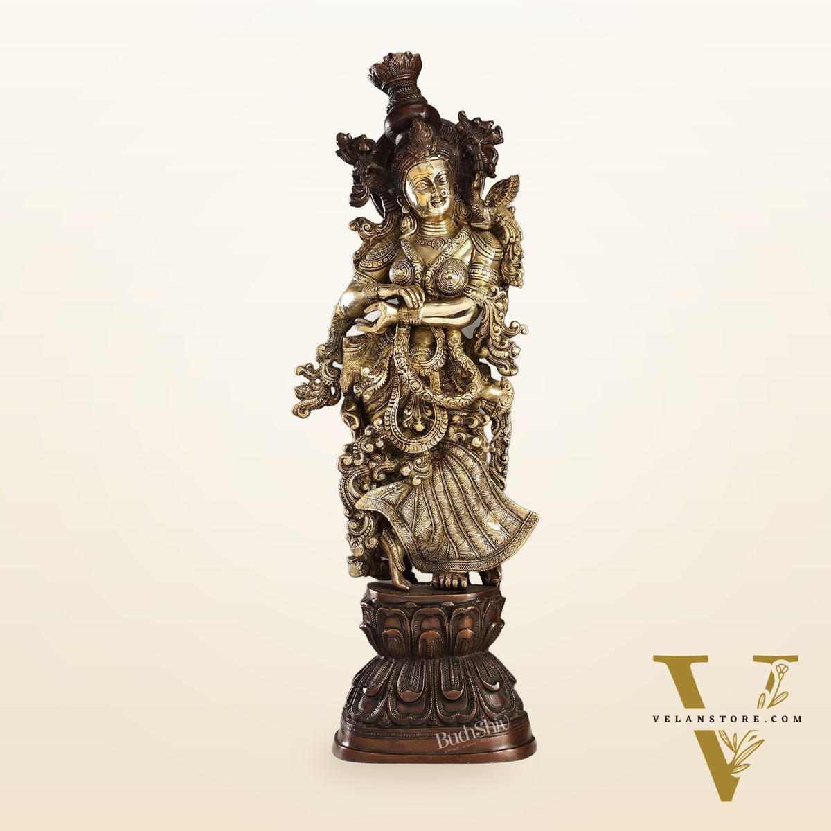 Brass Handcrafted Radha Statue 30 inch