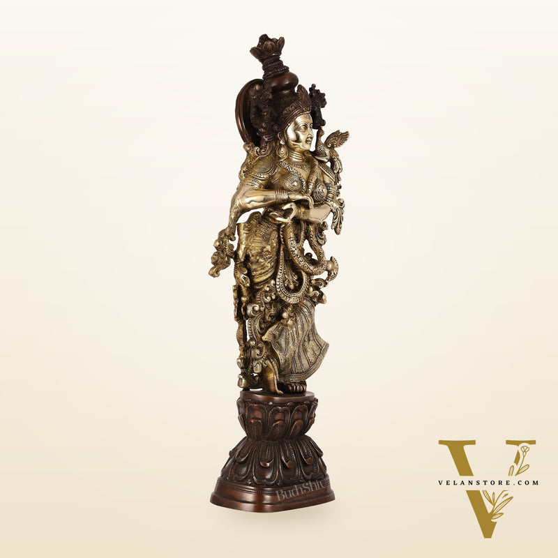 Brass Handcrafted Radha Statue 30 inch