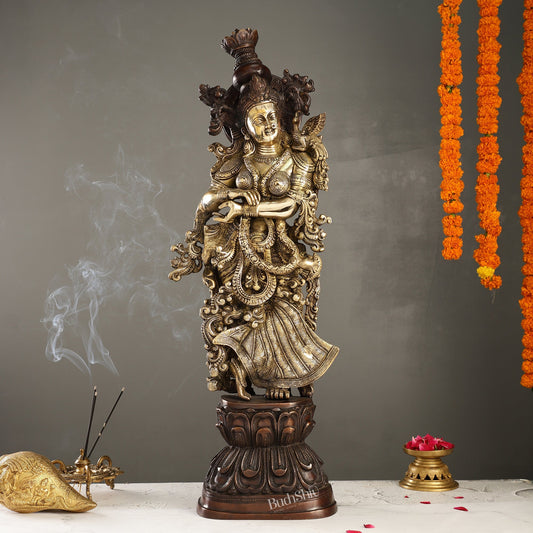 Brass Handcrafted Radha Statue 30 inch