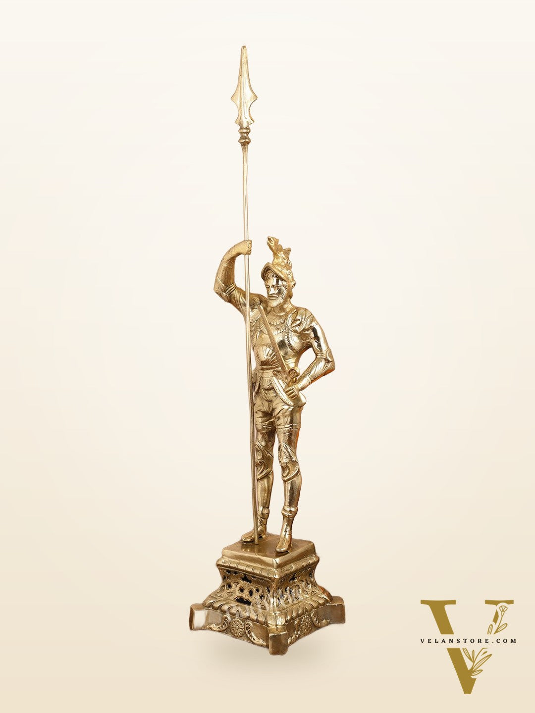 Brass Handcrafted Roman Soldier Showpiece Statue - 30 Inch