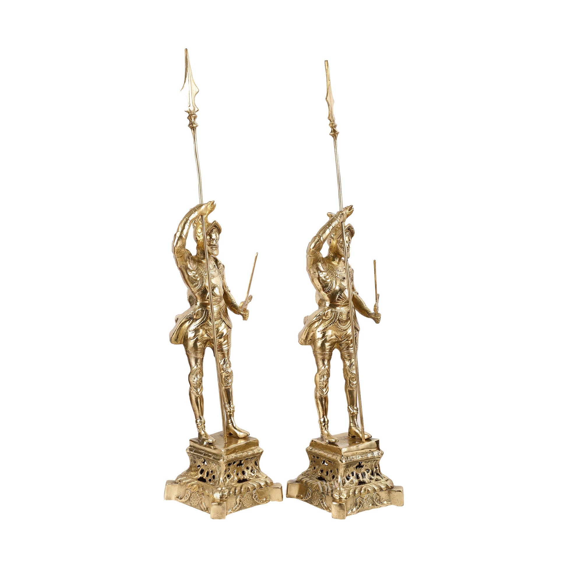 Brass Handcrafted Roman Soldier Showpiece Statue - 30 Inch