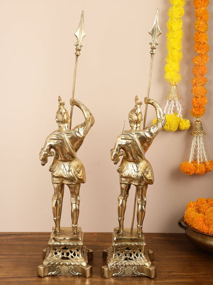 Brass Handcrafted Roman Soldier Showpiece Statue - 30 Inch