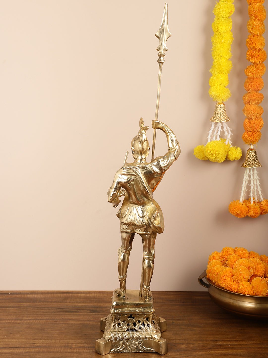 Brass Handcrafted Roman Soldier Showpiece Statue - 30 Inch