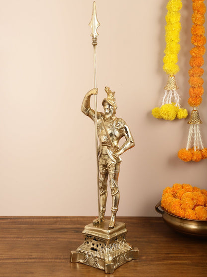 Brass Handcrafted Roman Soldier Showpiece Statue - 30 Inch