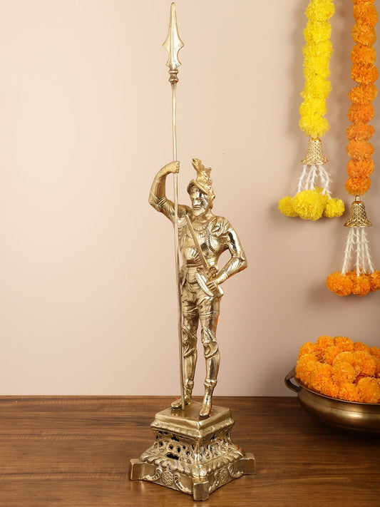 Brass Handcrafted Roman Soldier Showpiece Statue - 30 Inch