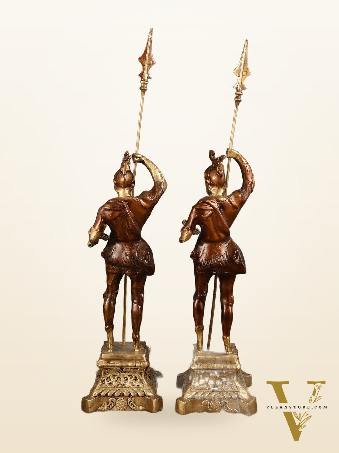 Brass Handcrafted Roman Soldier Showpiece Statues pair - 30 Inch antique finish