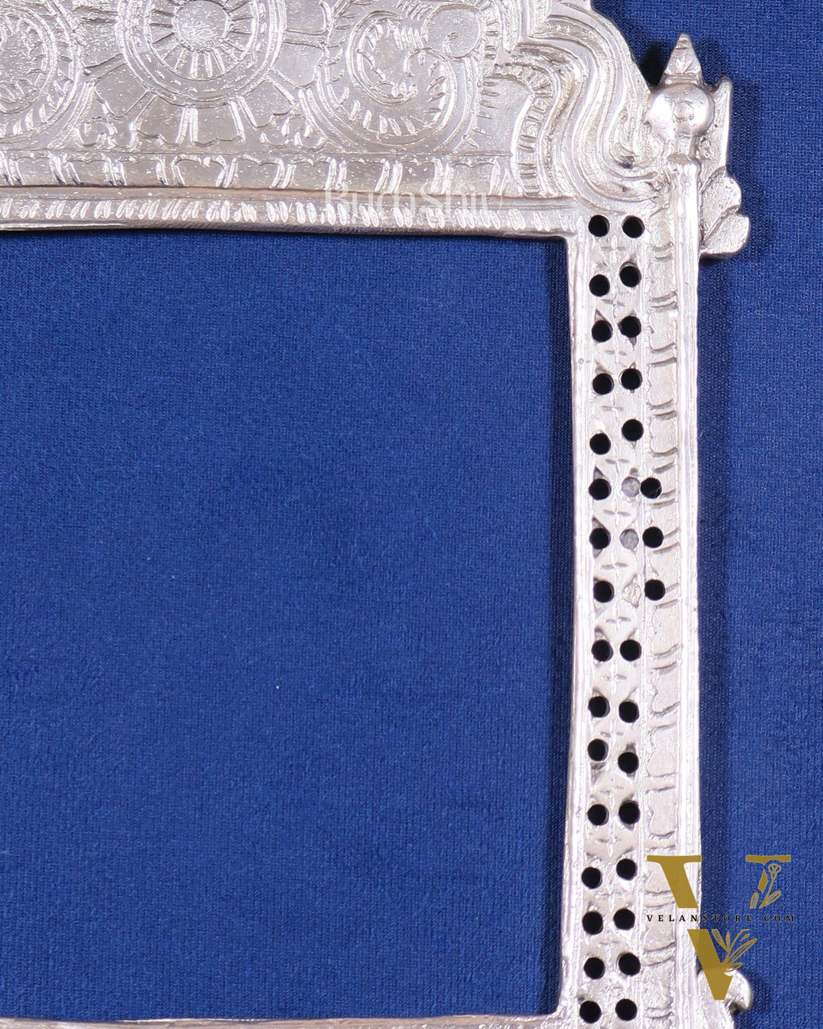 Brass Handcrafted silver plated Prabhavali 11" x 8.5"