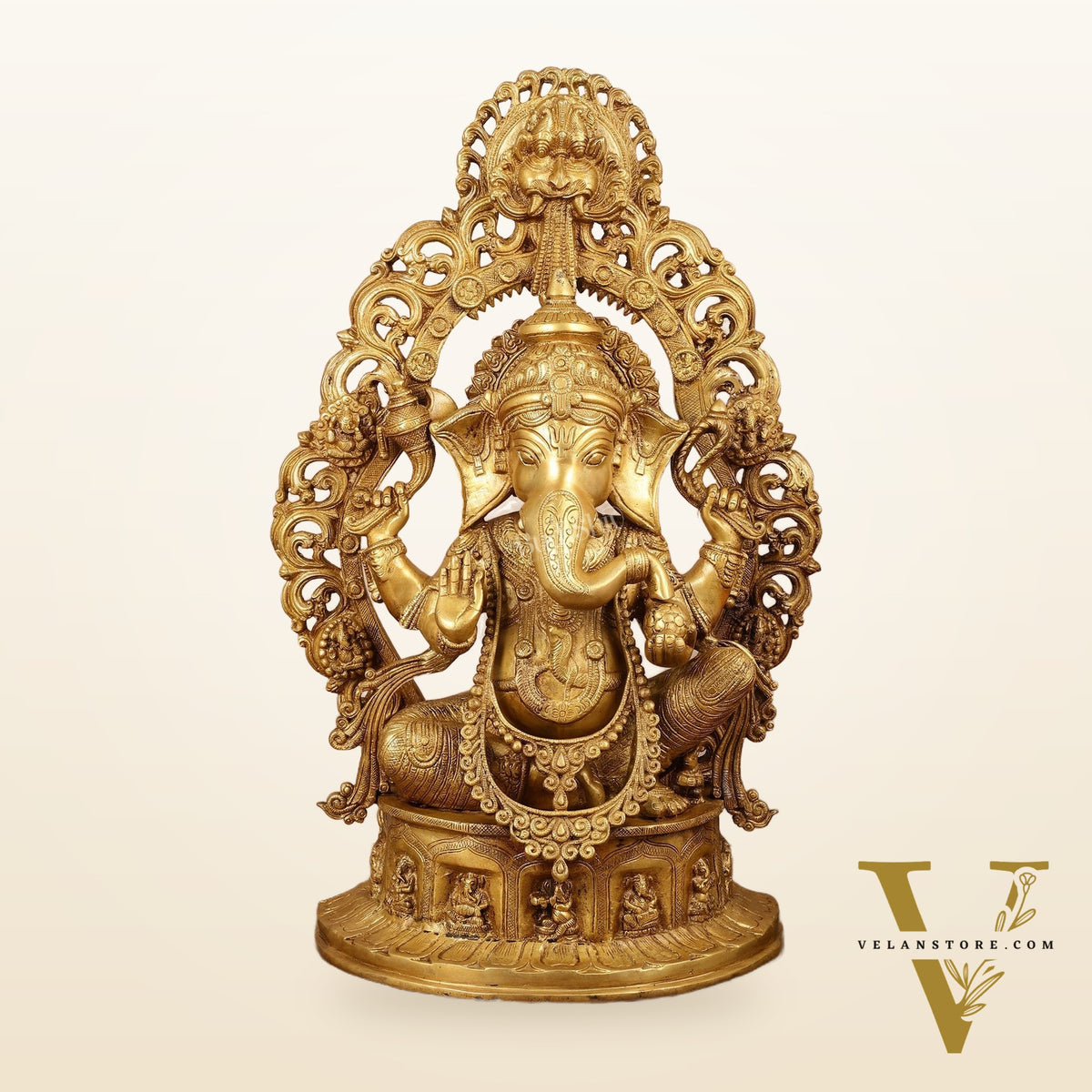 Brass Handcrafted Superfine Lord Ganesha Statue - 26 inch