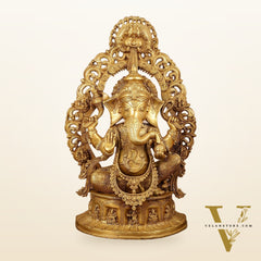 Brass Handcrafted Superfine Lord Ganesha Statue - 26 inch